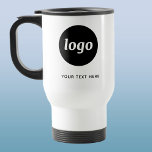 Caneca Térmica Logotipo e Texto simples para empresa<br><div class="desc">Logotipo simples e texto personalizado para sua empresa. Substitua o logotipo e o texto por você para personalizar. Use-os você mesmo,  entregue-os aos seus funcionários e colegas de trabalho,  venda-os a clientes e clientes ou os entregue como material promocional para inspirar a lealdade do cliente.</div>