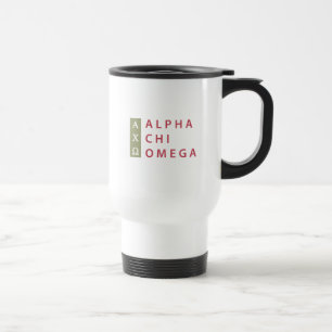 Caneca Térmica Logotipo empilhado alfa de Omega do qui