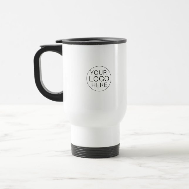 Caneca Térmica Logotipo Personalizado Branco  (Esquerda)