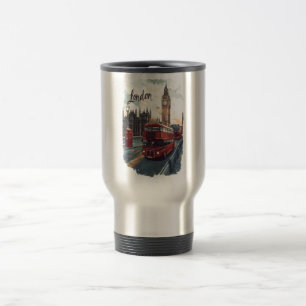 Caneca Térmica London Cityscape com Barramento de Decker Duplo e