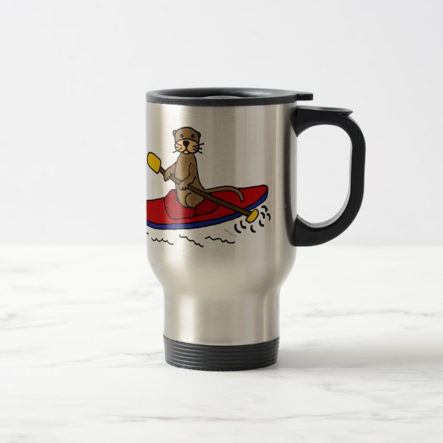 Caneca Térmica Lontra engraçada que Kayaking (Direita)