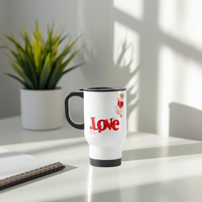 Caneca Térmica Love & Hearts Travel Mug (Criador carregado)