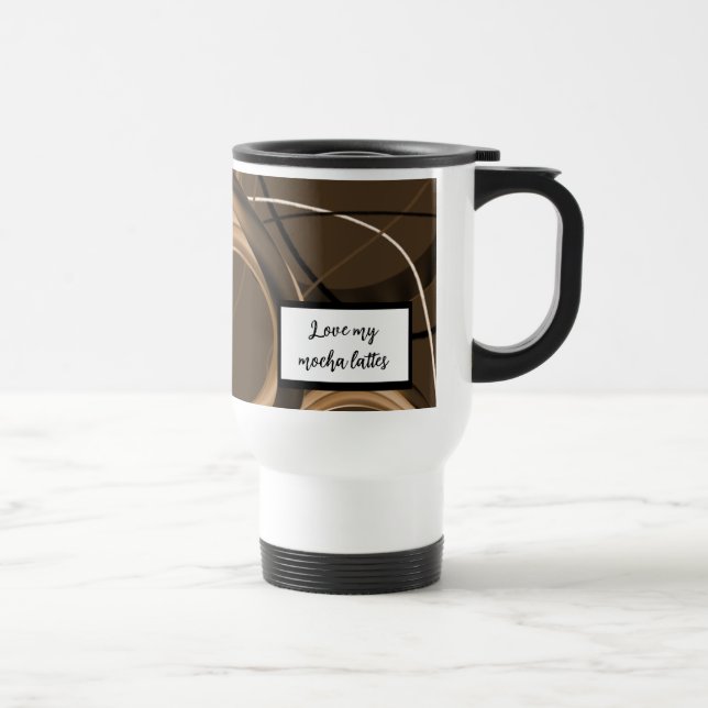 Caneca Térmica Love Mocha Lattes Abstrato Swirl Mug (Direita)