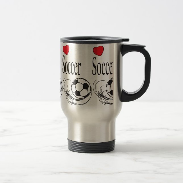 Caneca Térmica Love Red Heart Soccer Ball (Direita)