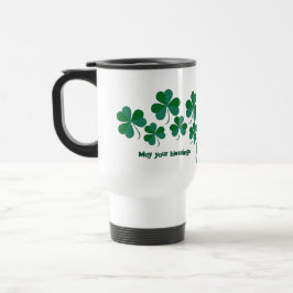 Caneca Térmica Lucky Green Shamrocks Abençoa o Dia de São Patríci
