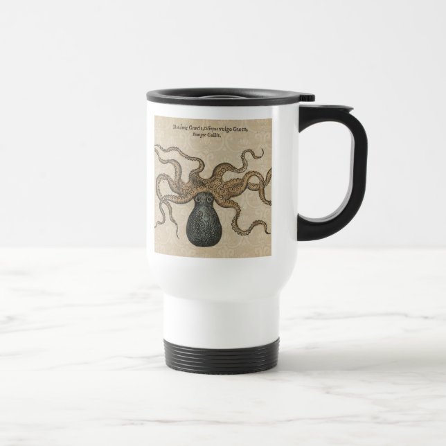 Caneca Térmica Lula Kraken Antigo Marinho Vida Selvagem Costeira (Direita)