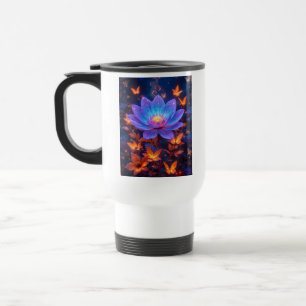 Caneca Térmica Luminoso azul e lótus púrpura