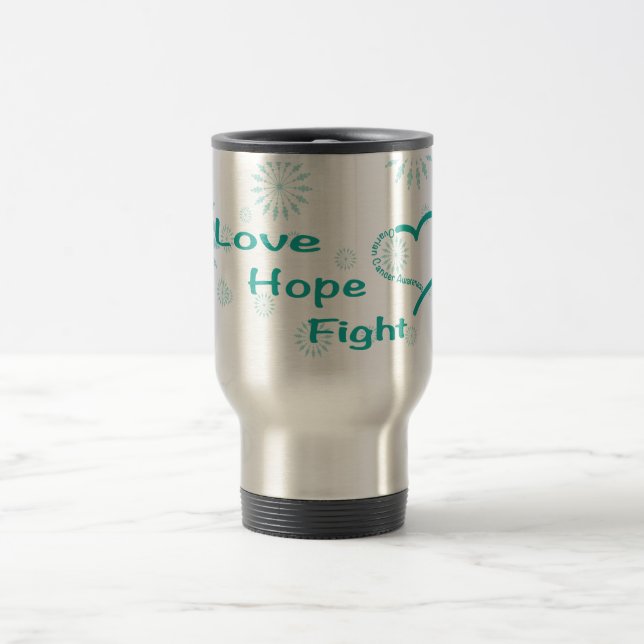 Caneca Térmica Luta da esperança do amor - consciência do câncer (Centro)