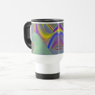 Caneca Térmica Má Face, Abstrato 3D Arte Arco Arco-Íris