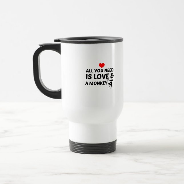 CANECA TÉRMICA MACACO E AMOR (Esquerda)