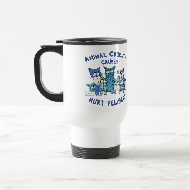 Caneca Térmica Machado Felines Crueldade Animal (Esquerda)