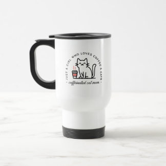Caneca Térmica Mãe de gato e garota amante de café