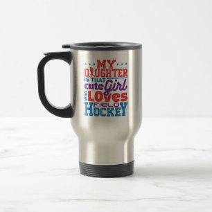 Caneca Térmica Mãe de hóquei no campo Pai Filha Fofo