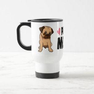 Caneca Térmica Mãe de Pug Fofa Cartoon Cachorro Pugs