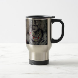 Caneca Térmica Mãe e Criança Maasai com Impressão/Gráfico de Arte
