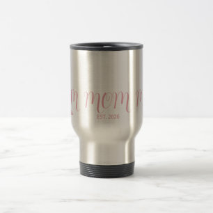 Caneca Térmica Mãe Estabelecida Script Rosa Novo Presente de Mãe