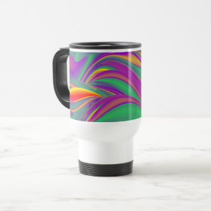 Caneca Térmica Magia das cores, Abstrato 3D Rainbowart