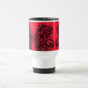 Caneca Térmica Magic Red Neon Bulls Correndo Incrível Noite Estr