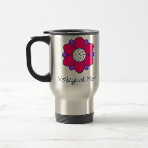 Caneca Térmica Mamã do voleibol do rosa quente