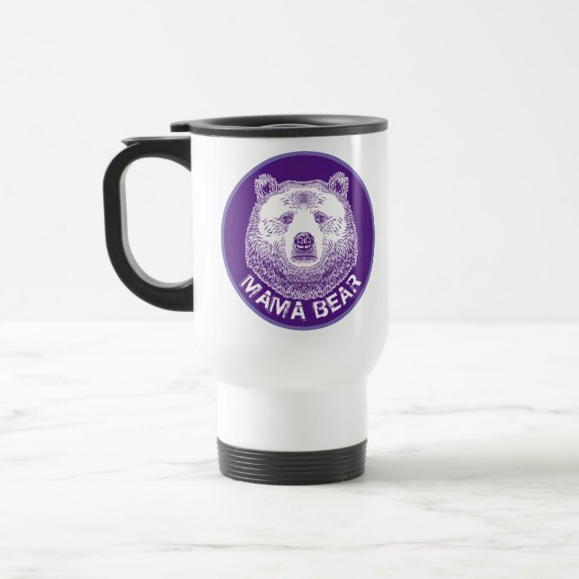 Caneca Térmica Mama Urso, Ilustração Desenhada À Mão (Esquerda)