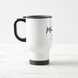 Caneca Térmica Mamãe Est elegante preto e branco