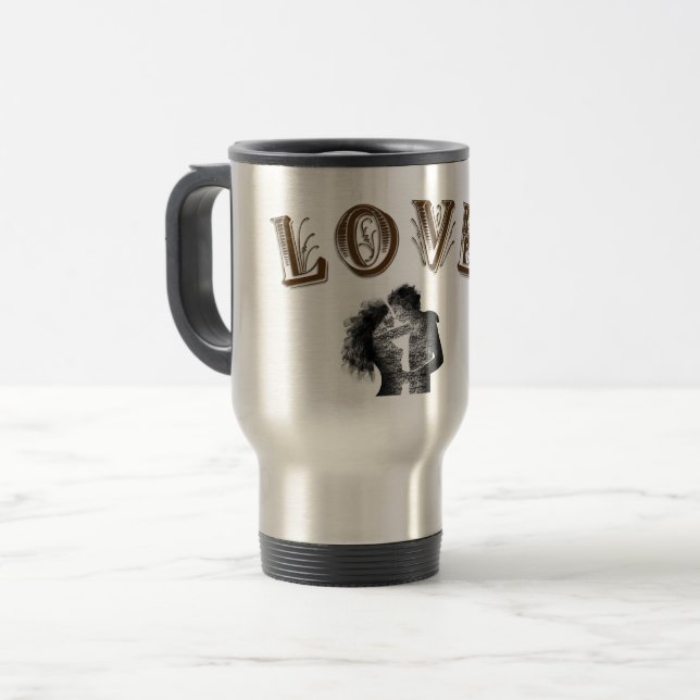 Caneca Térmica Mantas de dia de amor (Frente Esquerda)