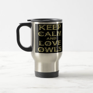 Caneca Térmica Mantenha a Calma e Ame Corujas Presente Original d