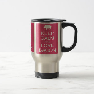 Caneca Térmica Mantenha a Calma e Ame Presentes de Bacon Porco De