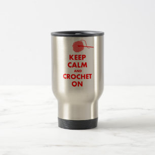 Caneca Térmica Mantenha a calma e Crochet em presentes