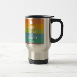 Caneca Térmica Mantenha a calma e ensine sobre - listras