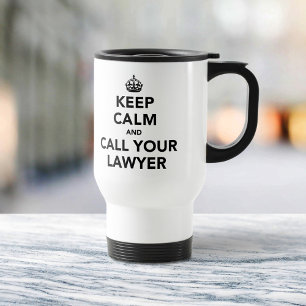 Caneca Térmica Mantenha a Calma e Ligue para o seu Advogado