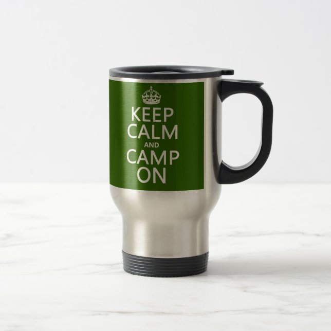 Caneca Térmica Mantenha a calma e o acampamento sobre (Direita)