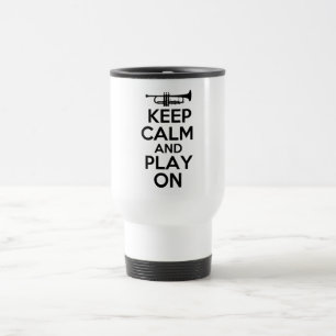 Caneca Térmica Mantenha a calma e o jogo em (a trombeta)