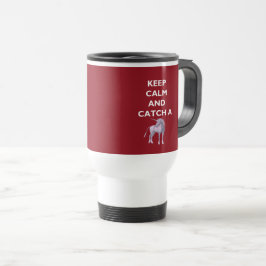 Caneca Térmica Mantenha a calma e pegue uma fonte branca Unicorn,