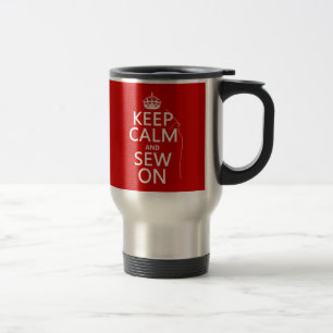 Caneca Térmica Mantenha a calma e Sew em (todas as cores)