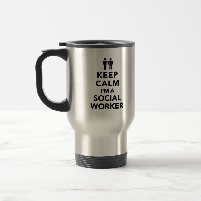 Caneca Térmica Mantenha a calma que eu sou um assistente social (Esquerda)