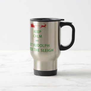 Caneca Térmica Mantenha Calma Deixe Rudolph Guia Dorsal