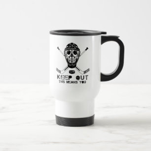Caneca Térmica Mantenha Fora do Hockey Goalie Skull
