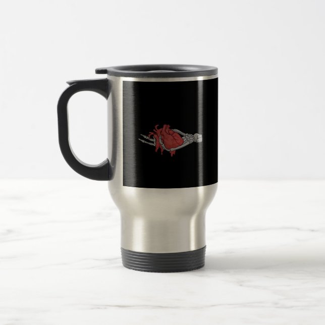Caneca Térmica Mãos de Esqueleto do Coração (Esquerda)