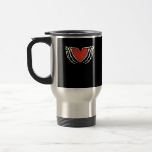Caneca Térmica Mãos De Esqueleto Formando Coração - Alho Gótico A