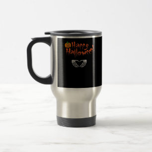 Caneca Térmica Mãos de Esqueleto Loucas. Feliz Dia das Bruxas.