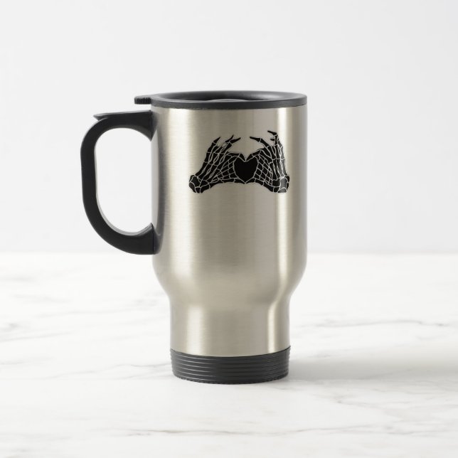 Caneca Térmica Mãos do Coração do Esqueleto - Clássico (Esquerda)
