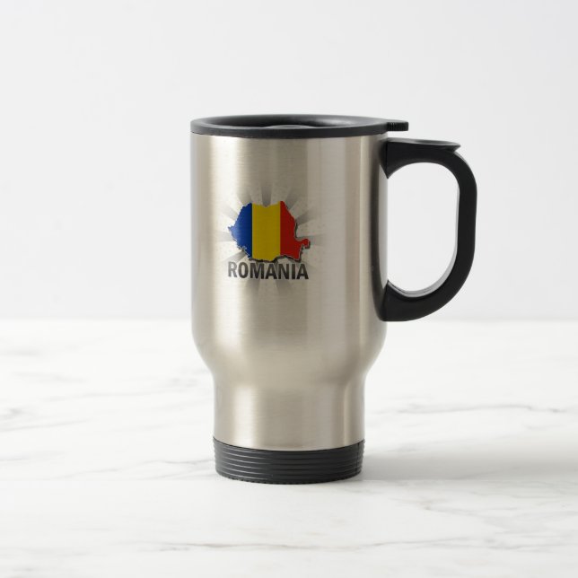 Caneca Térmica Mapa 2,0 da bandeira de Romania (Direita)