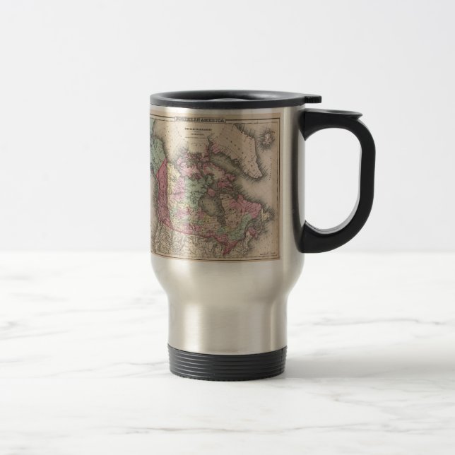 Caneca Térmica Mapa Antigo do Canadá (1857) (Direita)