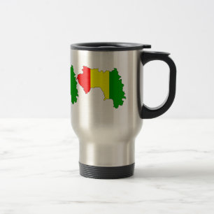 Caneca Térmica Mapa da bandeira da Guiné sem redução