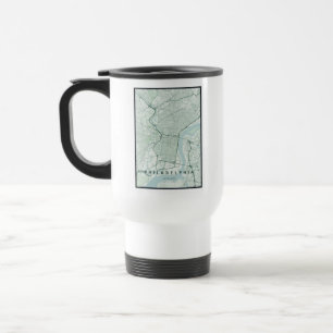 Caneca Térmica Mapa da Cidade de Filadélfia EUA Design Minimalist