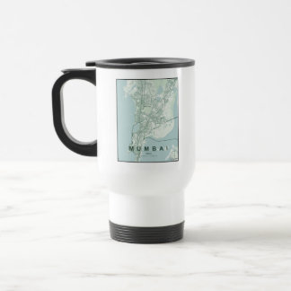 Caneca Térmica Mapa da Cidade de Mumbai na Índia com Design Minim