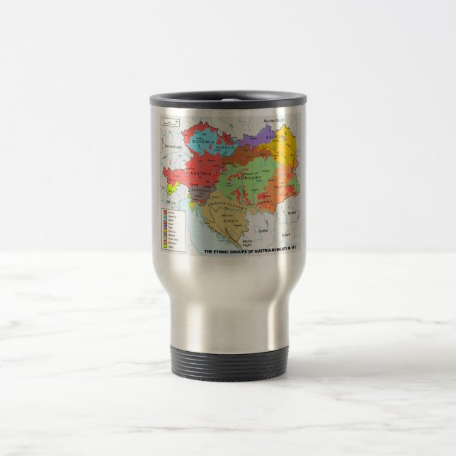 Caneca Térmica Mapa da diversidade étnica Áustria-Hungria em 1910 (Centro)