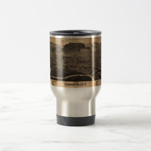 Caneca Térmica Mapa da opinião de olho de pássaro de Oneonta Ne