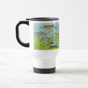 Caneca Térmica Mapa de Cartões do País de Hill TX